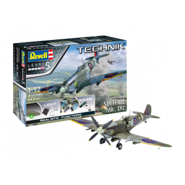 KIT PARA MONTAR REVELL AVIÃO SUPERMARINE SPITFIRE MK. IXC TECHNIK EDITION FUNÇÕES REALISTAS 1/32 154 PEÇAS REV 00457